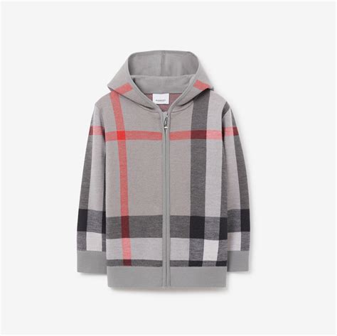 wool burberry hoodie navy|Check Wool Zip Hoodie in Sand .